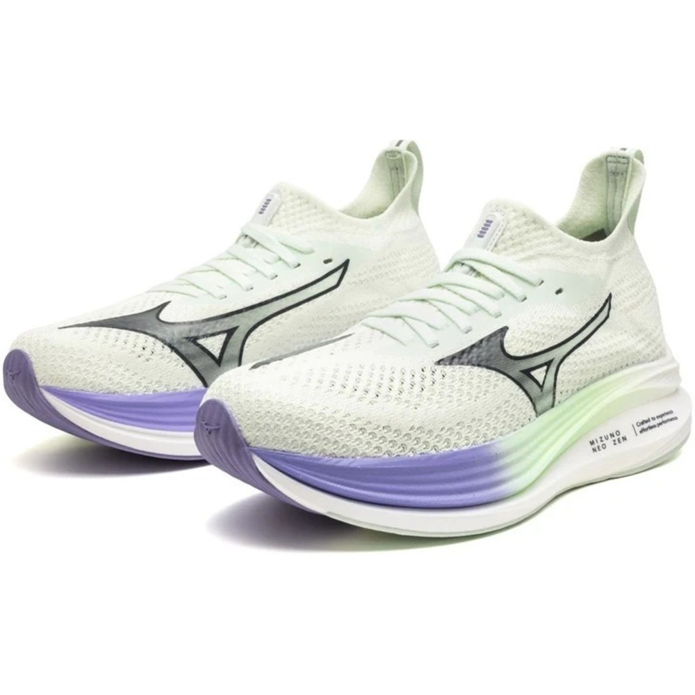 Mizuno Neo Zen Womens Size 9.5 Running Shoes White/Purple Sneakers NEW